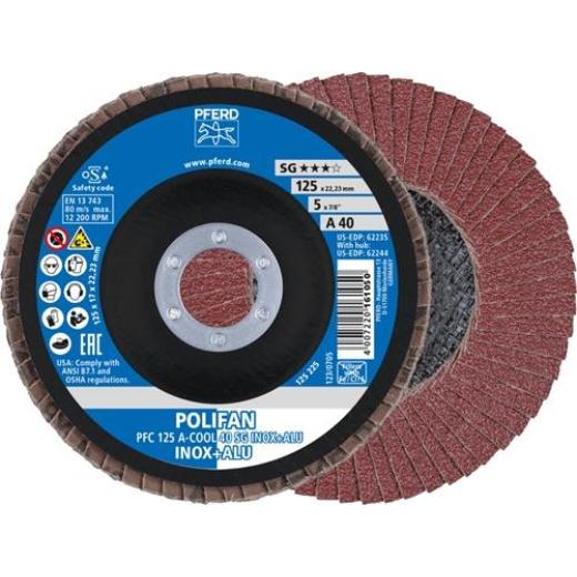 Fächerscheibe POLIFAN A-COOL SG INOX+ALU D.125mm K.40 kon.INOX/Aluminium NK | 10 Stück