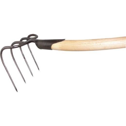 Dunghacke Zinken-L.210mm m.Federdülle,m.Stiel G.1200 g,4 rd.Zinken KRUMPHOLZ