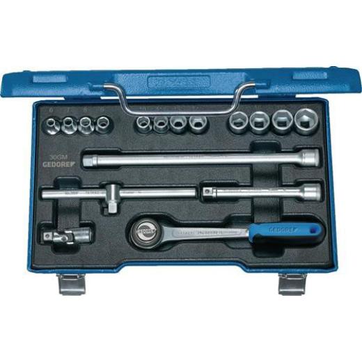 Steckschlüsselsatz 30 GMU-3 17-tlg.3/8 Zoll SW 6-19mm Z.72 6KT GEDORE