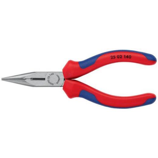 Flachrundzange L.140mm flach/rund ger.pol.Mehrkomp.-Hüllen KNIPEX