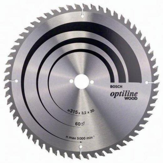 Kreissägeblatt PRO Wood AD 315mm Z.60 WZ Bohr.30mm Schnitt-B.3,2mm HM BOSCH