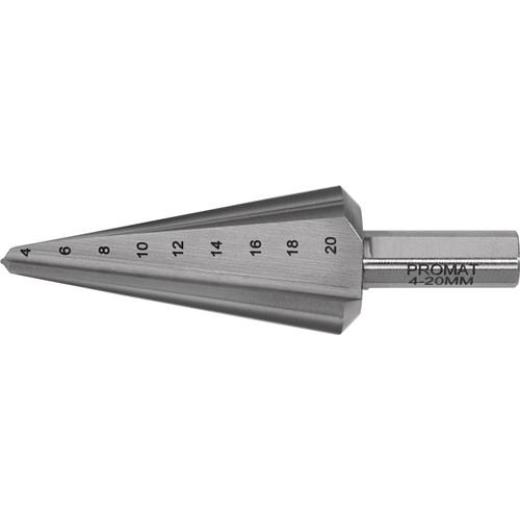 Blechschälbohrer Bohrber.4-20mm HSS Gesamt-L.71mm Z.2 TECWERK