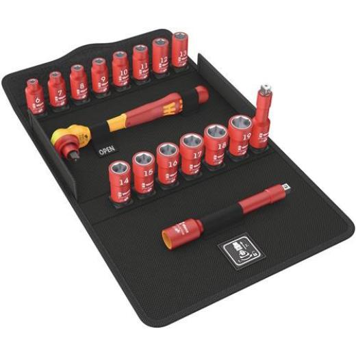 Steckschlüsselsatz 8100 SB VDE 1 Zyklop 17-tlg.3/8 Zoll SW 6-19mm Z.80 6KT WERA