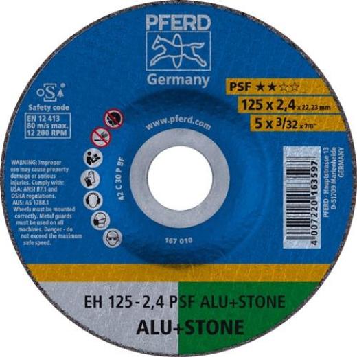 Trennscheibe EHT PSF ALU+STONE D125x2,4mm gekr.Bohr.125mm PFERD | 25 Stück