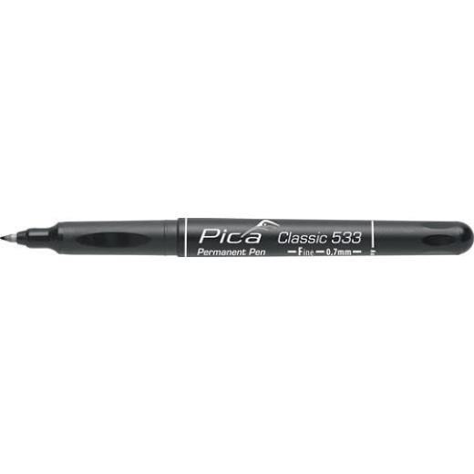 Permanentmarker Pica CLASSIC schwarz Strich-B.0,7mm Rundspitze PICA | 10 Stück