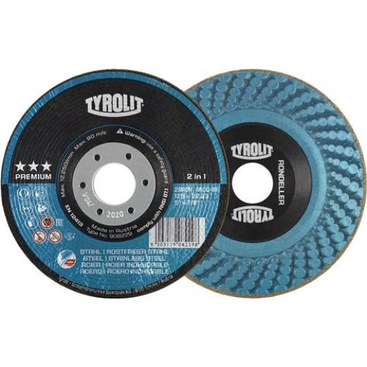 Schruppscheibe RONDELLER® D125xSmmKörnung 60 gekr.INOX/Stahl Bohr.22,23mm | 25 Stück