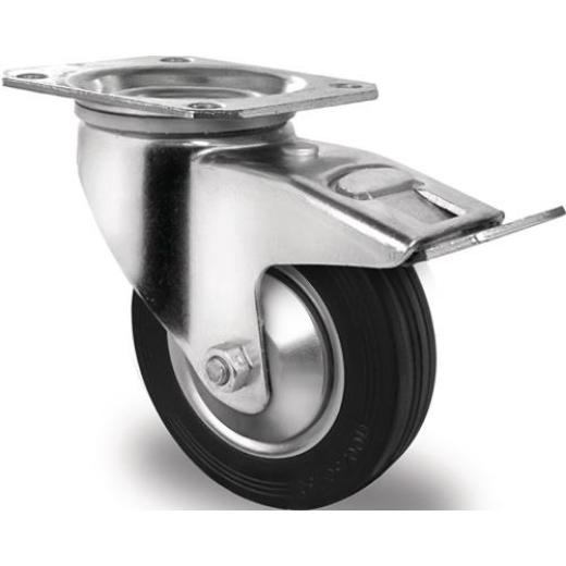 Lenkrolle m.Festst.D.125mm Trgf.100kg m.Festst.VG 105x80mm TECWERK