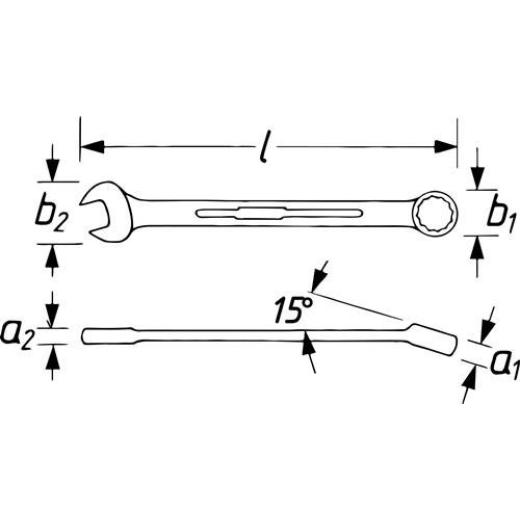 Ringmaulschlüssel 600 LG SW 19mm L.335mm ext.lang Spezialstahl HAZET