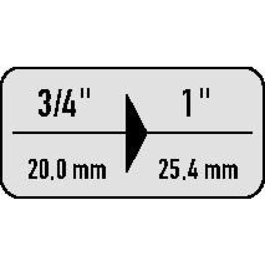 Vergrößerungsstück 440-2 Antr.3/4 Zoll Abtrieb 1 Zoll f.Kraftschraubereins.ASW