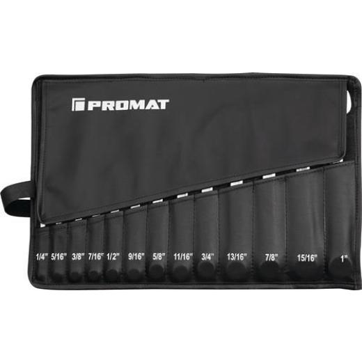 Ringmaulschlüsselsatz 13-tlg.SW 1/4-1 Zoll Form A CV-Stahl TECWERK