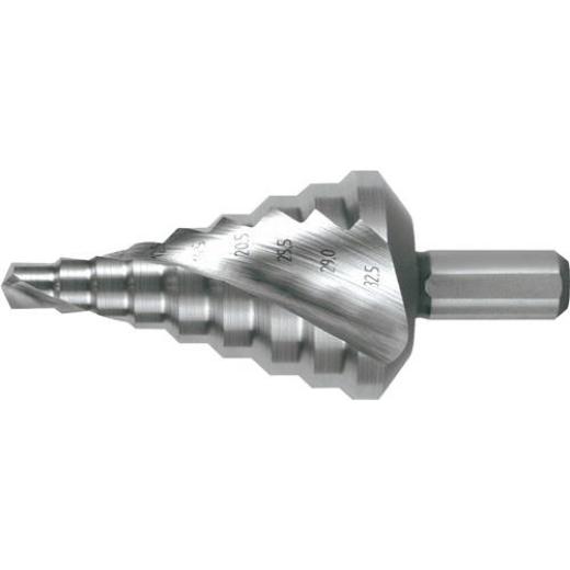 Stufenbohrer Bohrber.6,5-32,5mm HSS Spiralnut Z.2 Stufen 9 RUKO