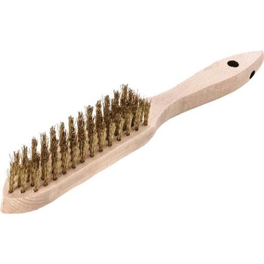 Handbürste L.290mm 0,35mm Messingdraht Besatz-L.140mm 5rhg.12 LESSMANN