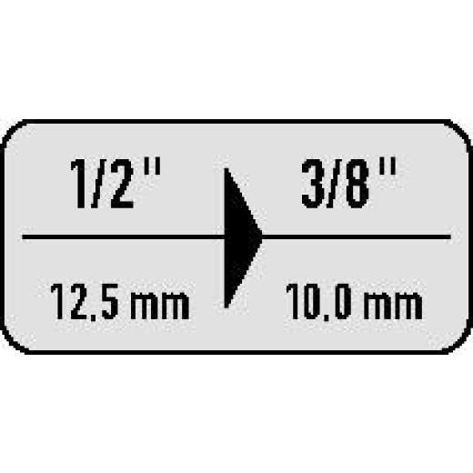 Reduzierstück 1930 Antriebs-4-KT.1/2 Zoll Abtriebs-4-KT.3/8 Zoll L.38,5mm GEDORE