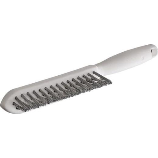 Kehlnahtbürste L.290mm 0,35mm VA-Stahldraht gewellt 3-reihig LESSMANN