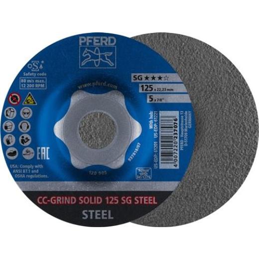Schleifscheibe CC-GRIND-SOLID SG STEEL D125xSmm gekr.STA Bohr.22,23mm PFERD | 10 Stück