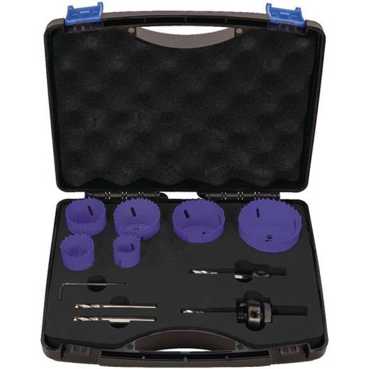 Lochsägensatz 10-tlg.22-68mm Schnitt-T.38mm HSS-Co8 TECWERK