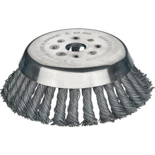 Kegelbürste D.155mm Drahtstärke 0,5mm STA 12mm Bohr.25,4mm 10000min-¹ LESSMANN