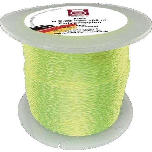 Pflastererschnur L.100m D.2mm 60kg PP gelb,fluoresz.