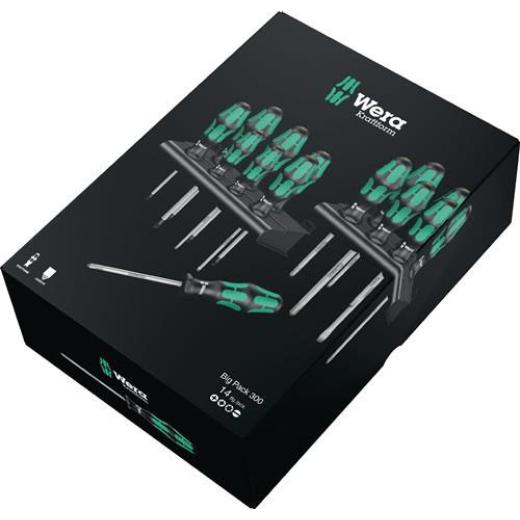 Schraubendrehersatz Kraftform Big Pk.300 14-tlg.Schlitz/PH/PZD/TX 2K-Griff