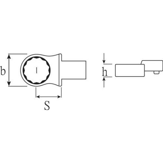 Ringeinsteckwerkzeug 732/40 41 SW 41mm 14x18mm CR-A-STA STAHLWILLE