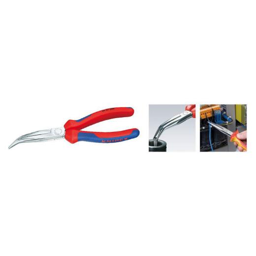 Flachrundzange L.200mm verchr.40Grad gew.Comfort-Griff KNIPEX