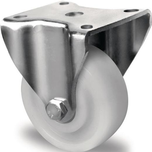 Schwerlast-Bockrolle D.75mm Trgf.300kg Ku.Platte L100xB88mm Farbe Rl.weiß TECWERK