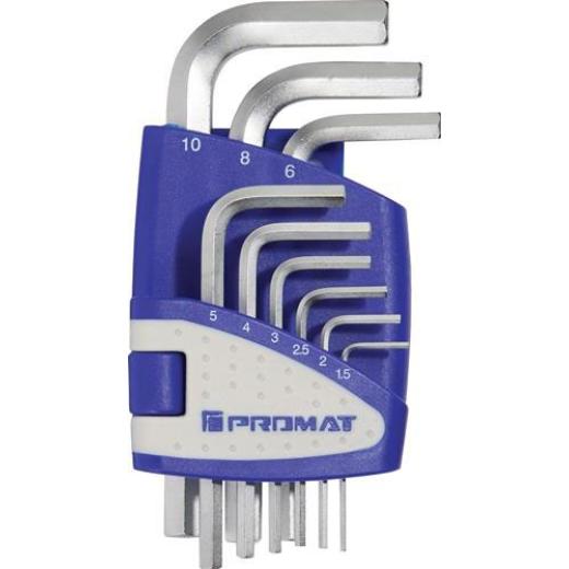 Sechskantwinkelschraubendrehersatz 9-tlg.Ku.-Halter SW 1,5-10mm kurz TECWERK