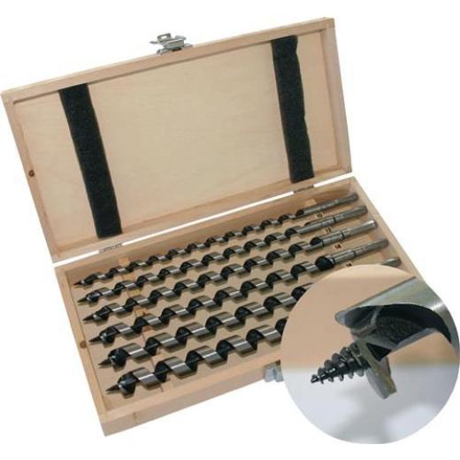 Schlangenbohrersatz 8-tlg.L.320 mm 6-20 mm in Holzkassette TECWERK