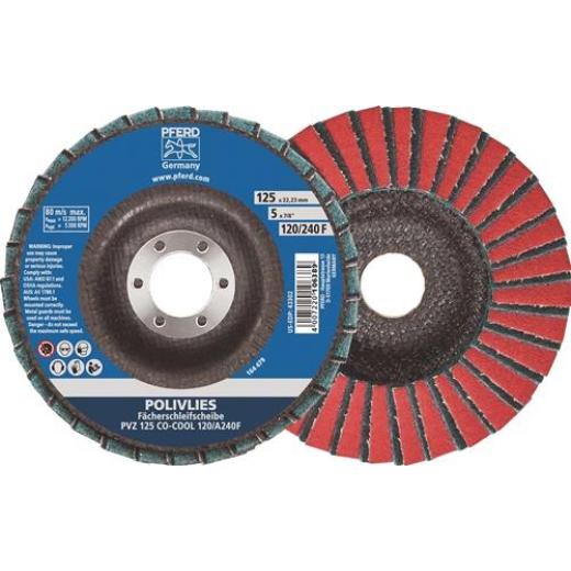 Fächerschleifscheibe D.125mm K.120/240 F Alu.Keramikkorn CO-COOL PFERD | 5 Stück