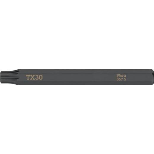 Bit 867 S TORX 30x70 mm | 1/4 Zoll TORX 30x70 mm | Länge 70 mm | WERA | 5 Stück
