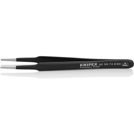 Präzisionspinzette L.120mm ger.rd.Spitzen-B.2mm rostfr.antimagn.elektr.ableitend