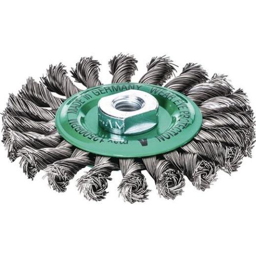 Rundbürste D.125mm Drahtstärke 0,50mm VA glatt 14mm 12500min-¹ 1 LESSMANN