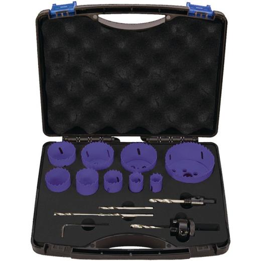 Lochsägensatz 13-tlg.19-68mm Schnitt-T.38mm HSS-Co8 TECWERK