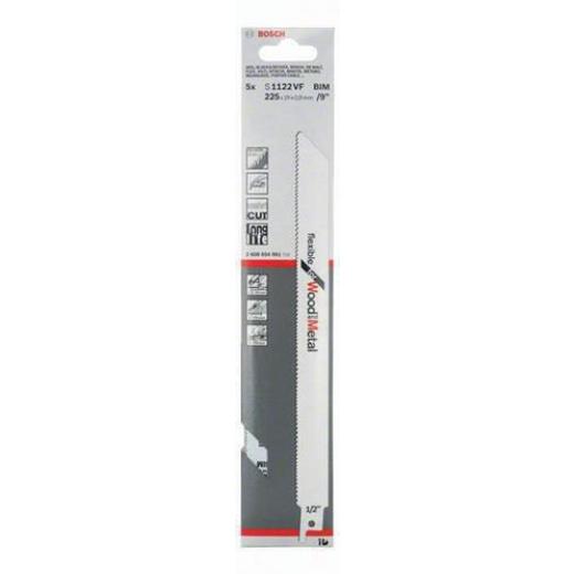 Säbelsägeblatt S 1122 VF L.225mm B.19mm TPI 10-14 1,8-2,6mm 5 St./Karte