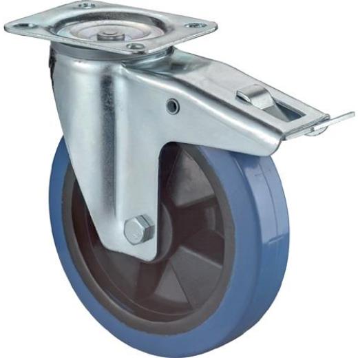 Lenkrolle D.100mm Trgf.140kg m.Festst.Ku.102x84mm BS ROLLEN