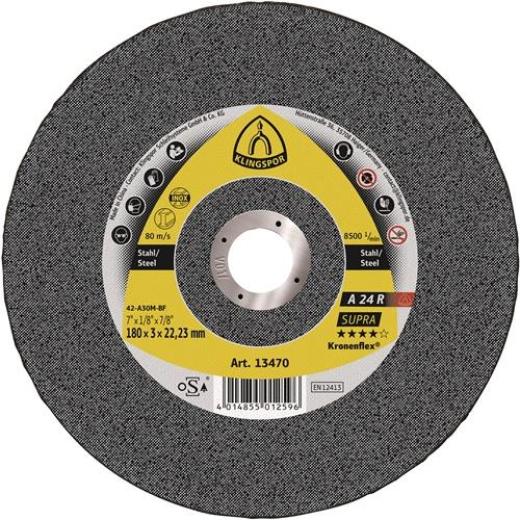 Trennscheibe A 24 R Supra D180x3mm ger.STA Bohr.22,23mm KLINGSPOR | 25 Stück