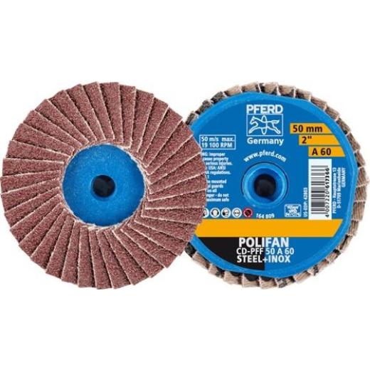 Fächerschleifscheibe COMBIDISC-Mini-POLIFAN D.50mm K.60 19100min-¹ PFERD | 10 Stück