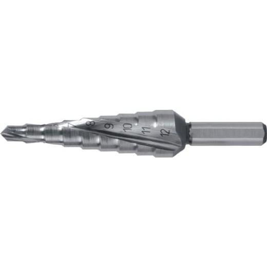 Stufenbohrer Bohrber.4-12mm HSS Spiralnut Z.2 Stufen 9 RUKO