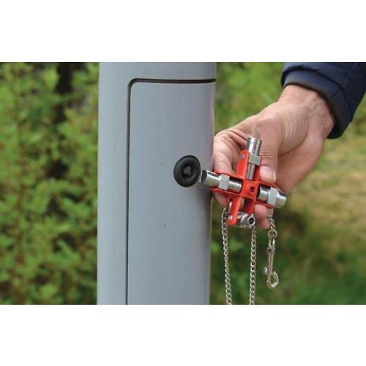 Doppel-Schaltschrankschlüssel SuBMaster 9 in 1 14 Funktionen m.Karab.h.an Kette