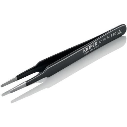 Präzisionspinzette L.120mm ger.rd.Spitzen-B.2mm rostfr.antimagn.elektr.ableitend