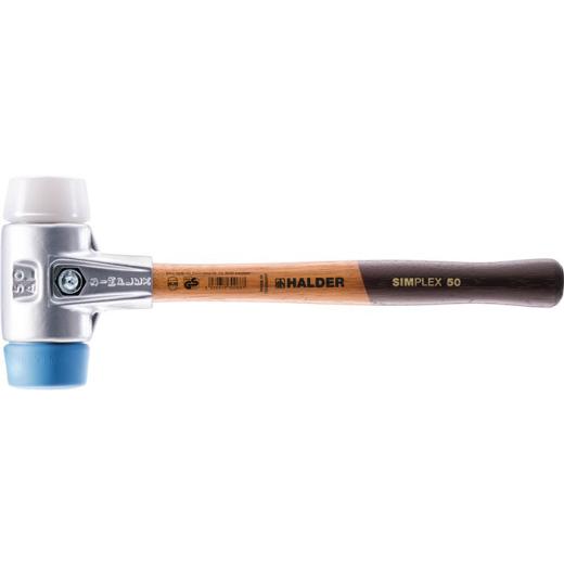 Schonhammer SIMPLEX L.405mm Kopf-D.60mm HO Superplast.weiß/TPE-soft blau HALDER