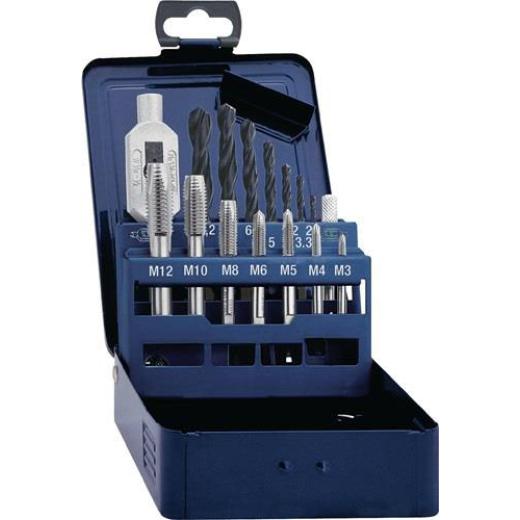 Gewindebohrersatz DIN 352 M3-M12 15tlg.HSS Metallkass.TECWERK