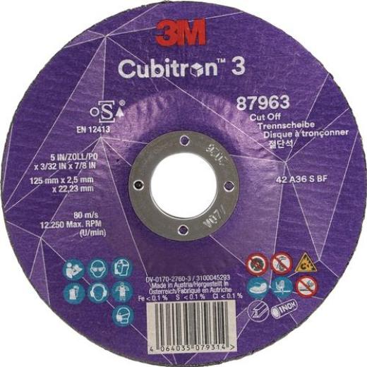 Trennscheibe Cubitron™ 3 D125x2,5mm gekr.3M™ Cubitron™ 3 Bohr.22,23mm 3M | 25 Stück