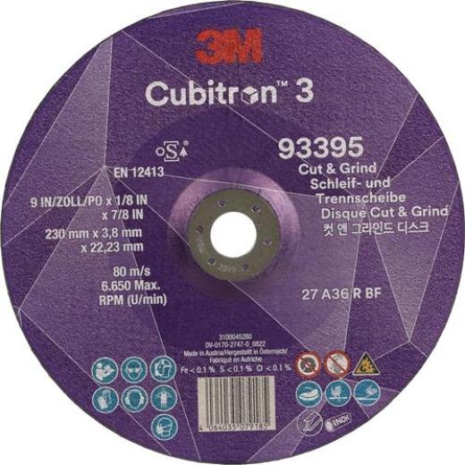 Schruppscheibe Cubitron™ 3 Cut and Grind D230xS3,2mmKörnung 36+ gekr.Cubitron™ 8 | 10 Stück