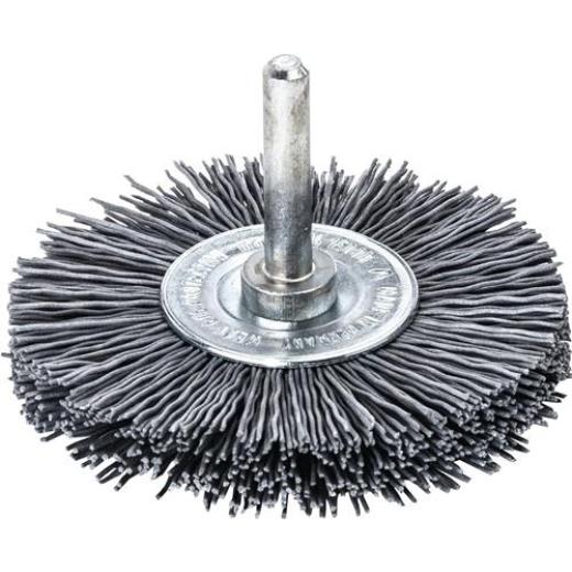 Rundbürste D.70mm Schaft 6mm SiC Schleifborsten K.320 12mm 15000min-¹ LESSMANN