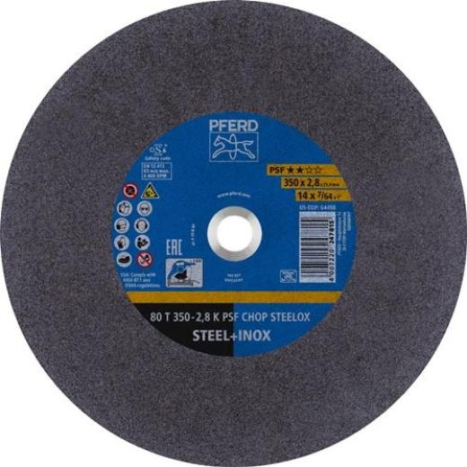 Trennscheibe PSF CHOP STEELOX D350x2,8mm ger.Stahl/INOX Bohr.25,4mm PFERD | 10 Stück