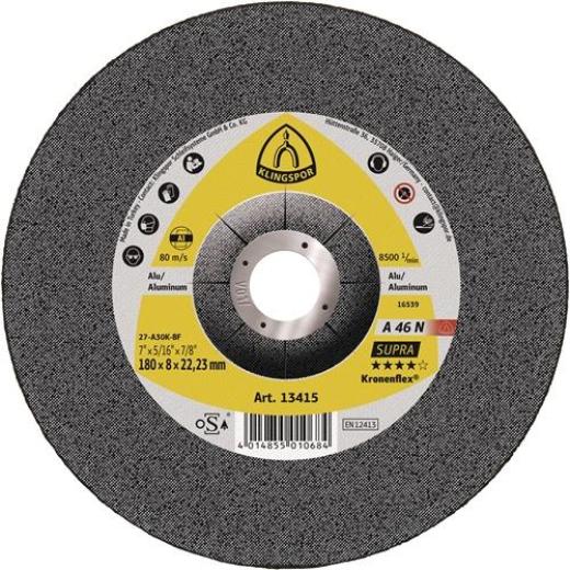 Schruppscheibe A 46 N Supra D125xS6mm gekr.Alu.Bohr.22,23mm KLINGSPOR | 10 Stück