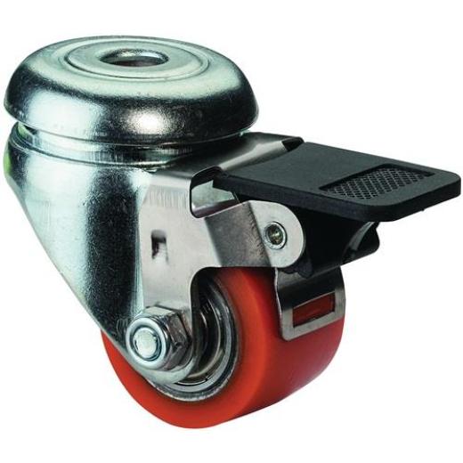 Lenkrolle m.Festst.D.35mm Trgf.100kg kompakt PU BS ROLLEN