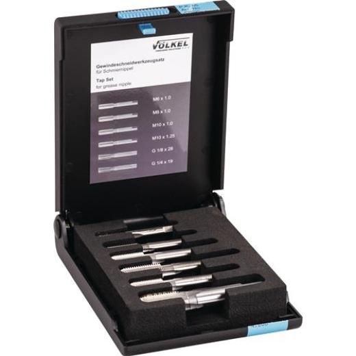 Gewindeschneidzeugsatz M6-M10/G1/4-G1/8 Zoll HSS-G 6-tlg.VÖLKEL