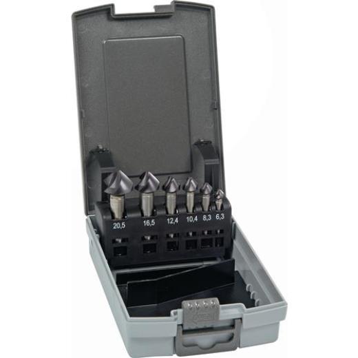 Kegelsenkersatz DIN 335C 90Grad 6,3-20,5mm HSS-Co TiAlN 6-tlg.Ku.-Kass.TECWERK